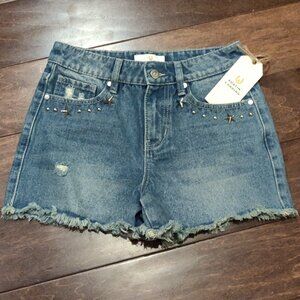 Austin Landing Denim High Rise Star Studded Distressed Shorts 1/25 NEW WITH TAGS